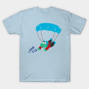 Vector illustration of a cute skydiver. T-Shirt